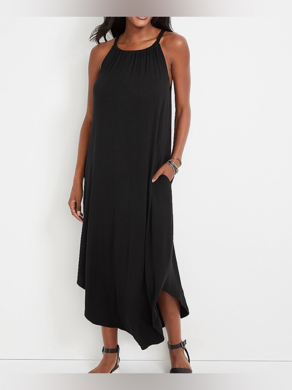 Maurices navy halter neck maxi dress